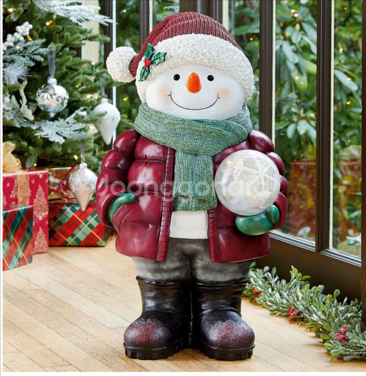 크리스마스 LED 볼을 든 눈사람--0