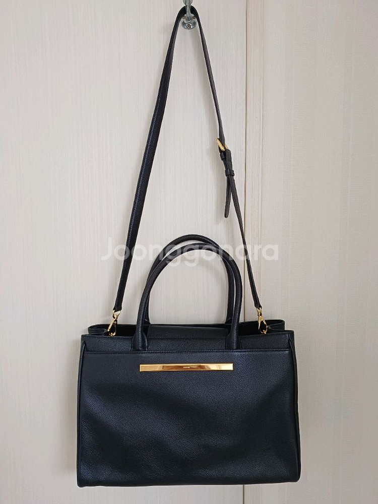 제이에스티나 블랙 토트 숄더백--3