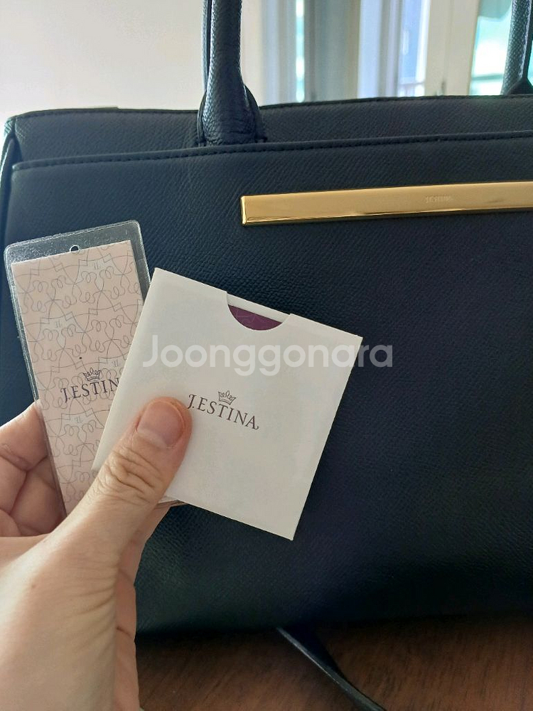 제이에스티나 블랙 토트 숄더백--9