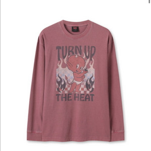 (새제품) 탑텐x핫스터프 가먼트다잉 긴팔 다크핑크 L (100)