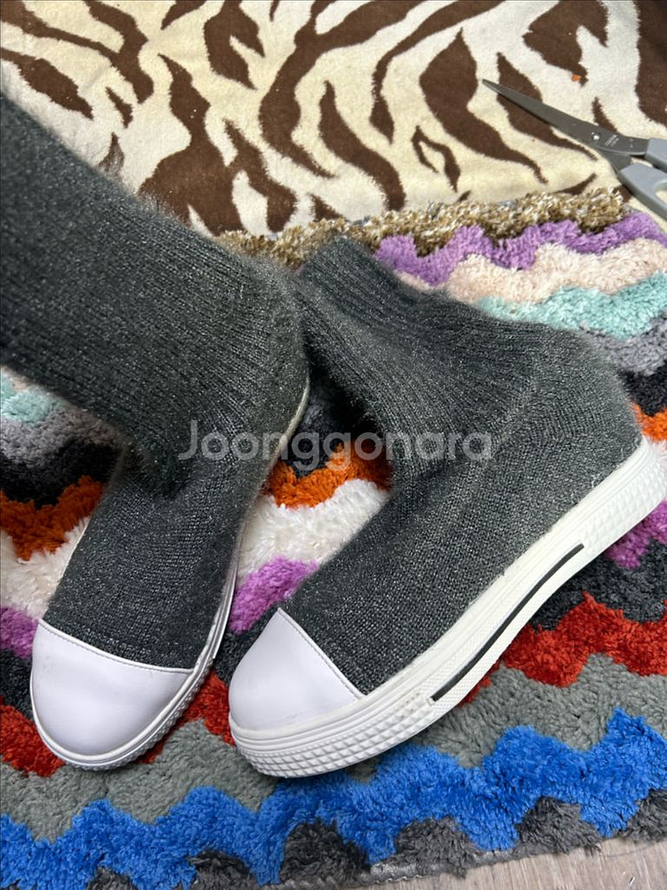 여성용 니트 삭스 부츠 240--0