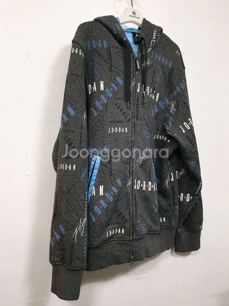 나이키 조던 그레이 그래픽 후드 집업 기모 XS사이즈--2