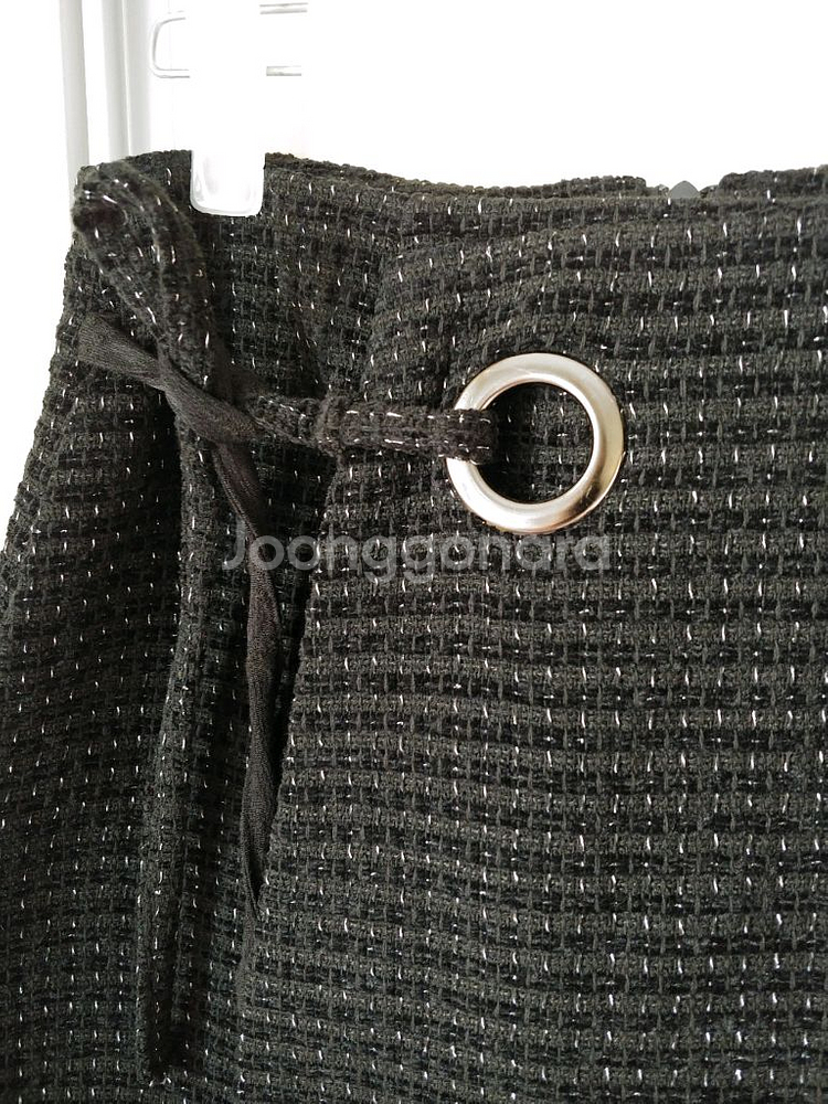 하플리 여밈 트위드 랩 스커트--1