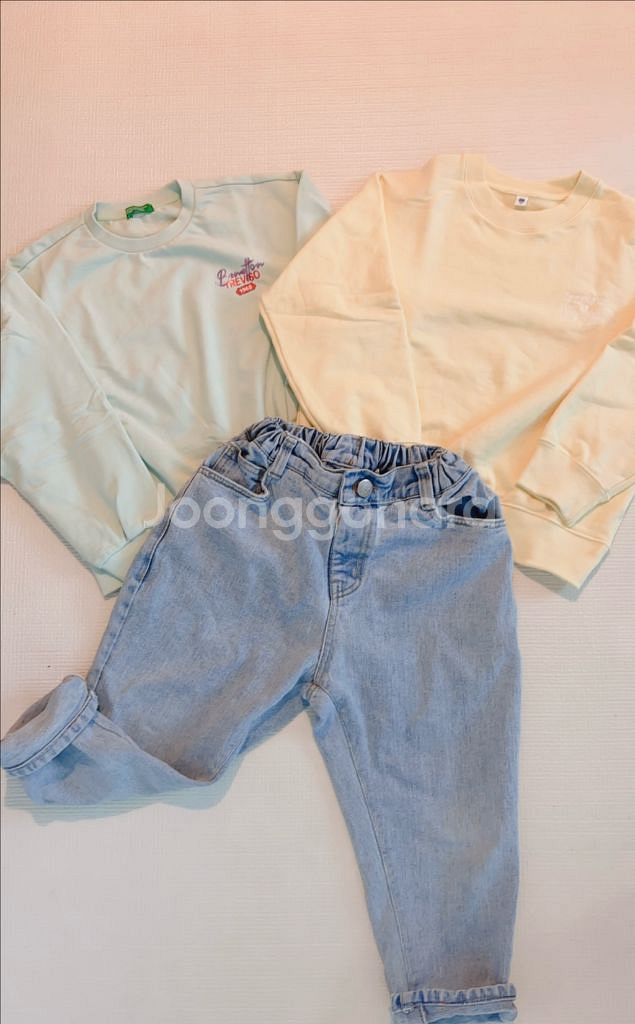 6-7세 키즈 맨투맨+청바지 130 (베네통, 유--0