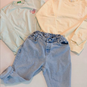 6-7세 키즈 맨투맨+청바지 130 (베네통, 유