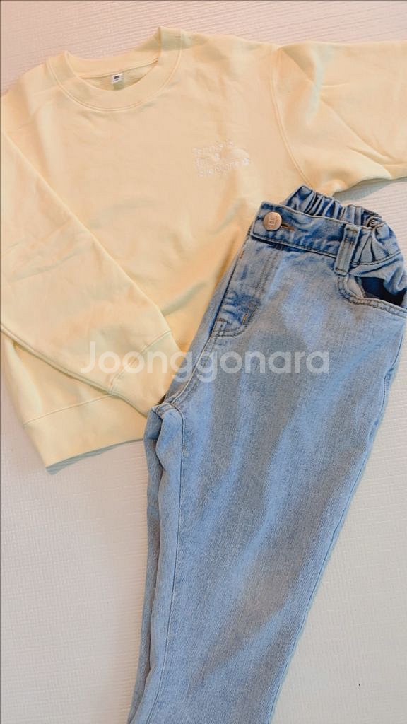 6-7세 키즈 맨투맨+청바지 130 (베네통, 유--3