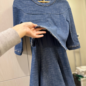 나이스클랍 블루 트위드 원피스