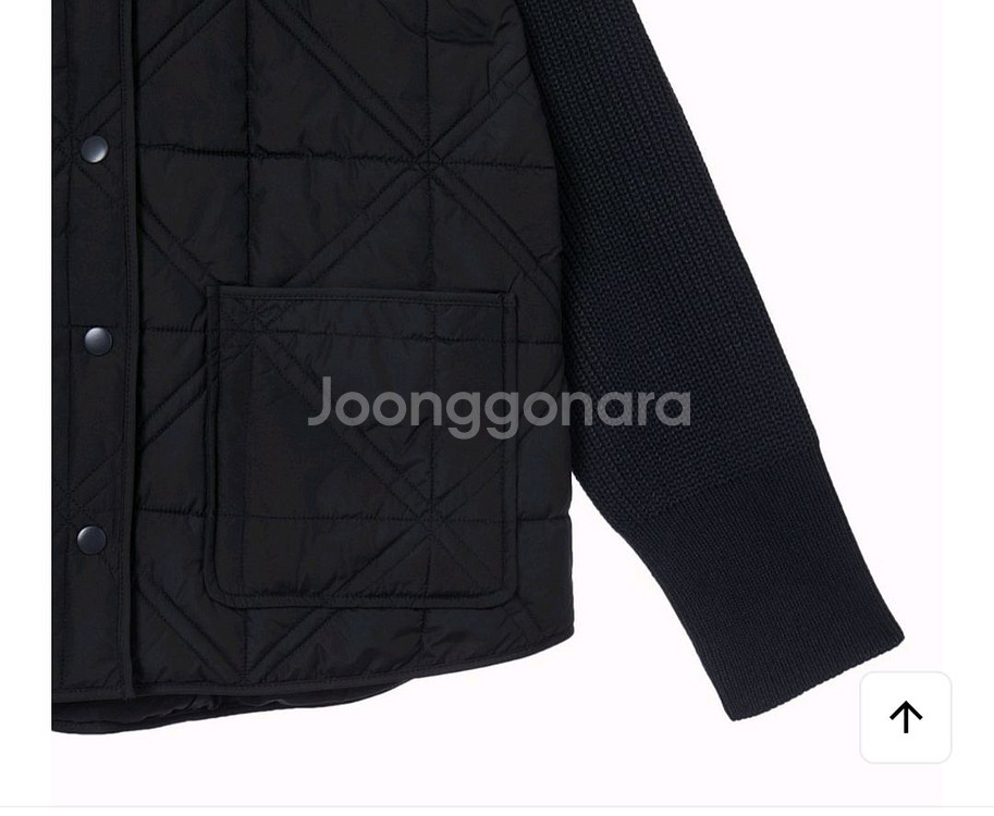 자주(JAJU) 여성 사각 퀼팅 니트 소매 다운--4