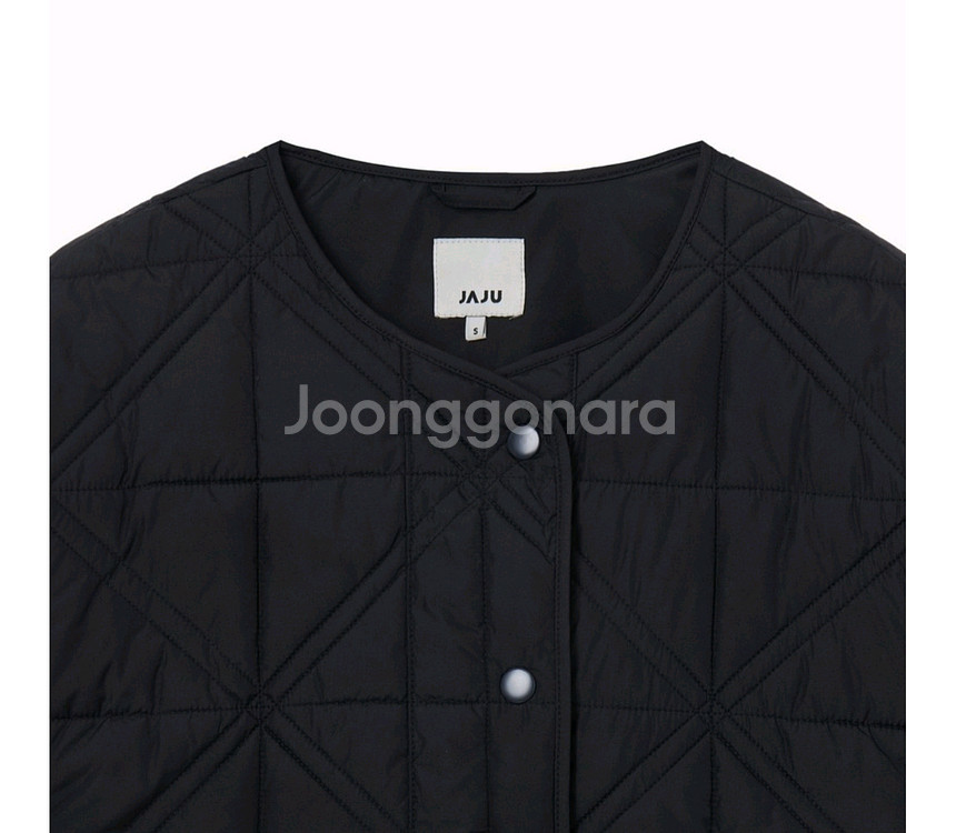 자주(JAJU) 여성 사각 퀼팅 니트 소매 다운--3