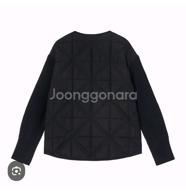 자주(JAJU) 여성 사각 퀼팅 니트 소매 다운--6