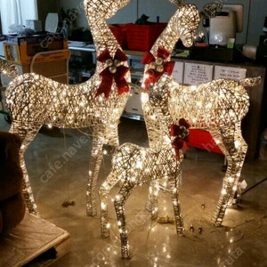 코스트코 크리스마스 리본 사슴가족 LED 장식 미개봉 새상품