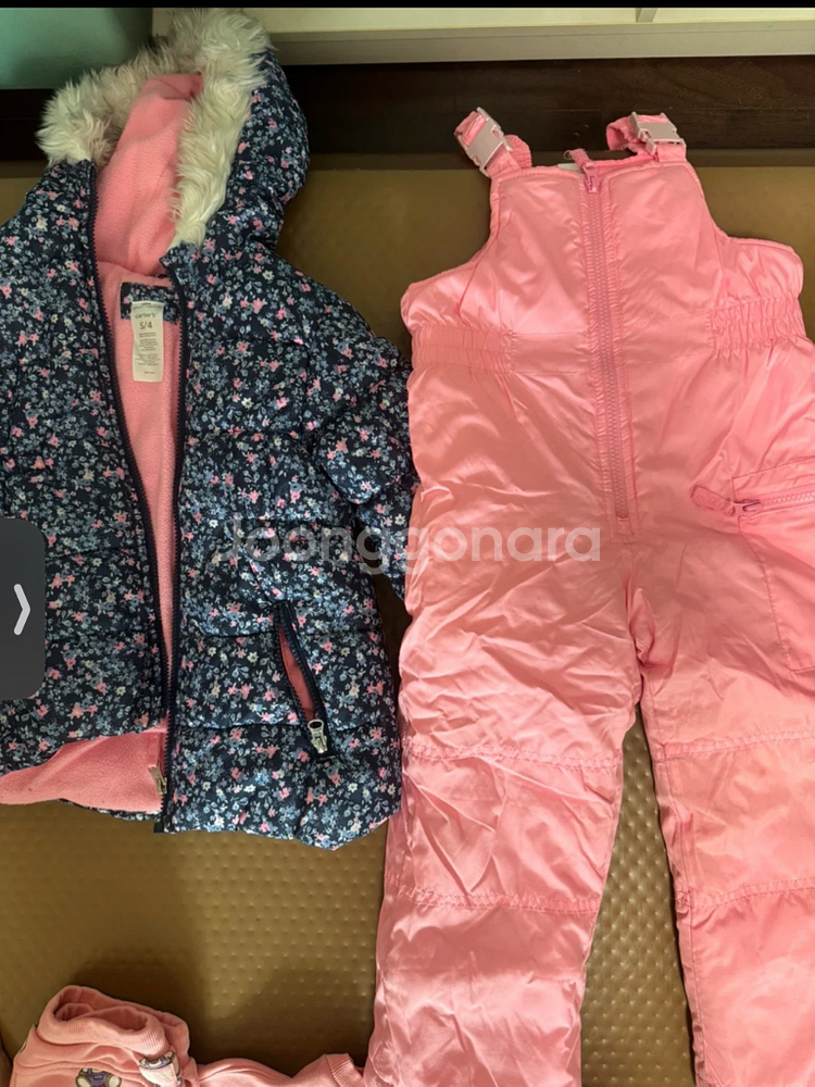 110사이즈 폴로 패딩 카터스 스키복세트 베네통 원피스 와 투피스 등 여아 옷--2