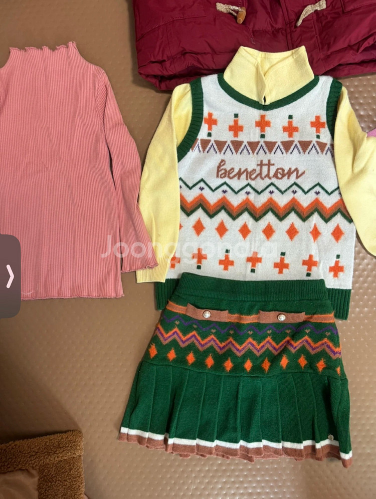 110사이즈 폴로 패딩 카터스 스키복세트 베네통 원피스 와 투피스 등 여아 옷--6