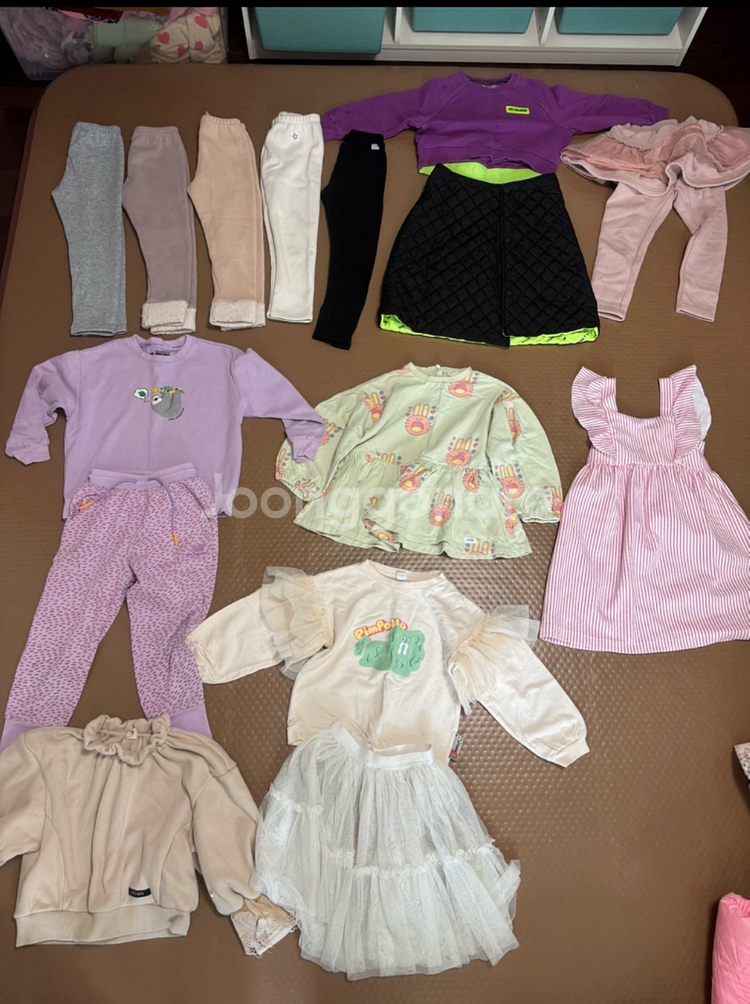 120사이 여아 옷 뉴발 크롭 원피스 뉴발 상하복 기모바지 등--0