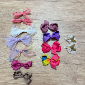 위원즈 스타일 머리핀, 미미앤룰라(?) 록카홀라(?) 나비 똑딱 머리핀 외 리본핀 머리핀 13개 일괄