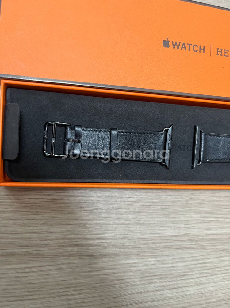 애플워치 에르메스 누아르 스트랩 45mm--1