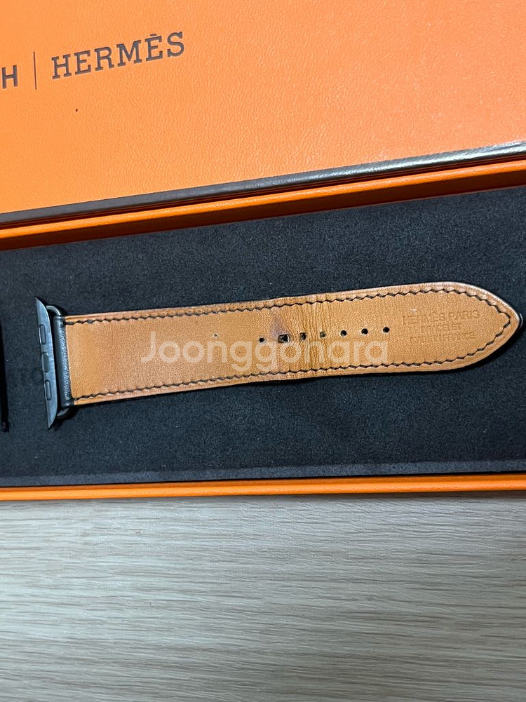 애플워치 에르메스 누아르 스트랩 45mm--4