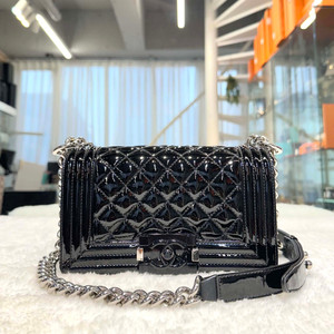 샤넬 보이샤넬 페이턴트 스몰사이즈/미니 블랙-E021503