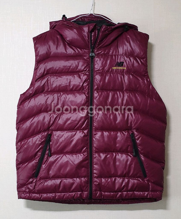 뉴발란스 후드 패딩 조끼--0