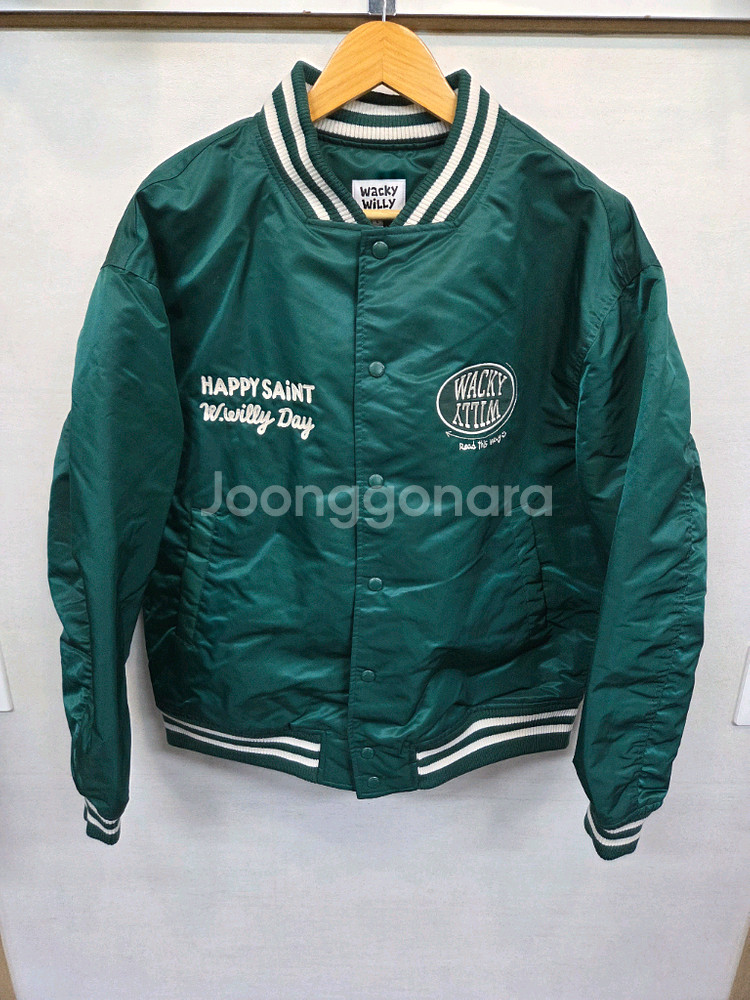 와키윌리 자수로고 바시티 자켓 그린 L--0