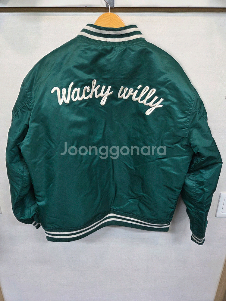 와키윌리 자수로고 바시티 자켓 그린 L--1