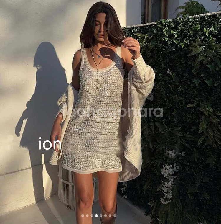 마쥬 산드로 자라 시퀸 미니 원피스 L--5