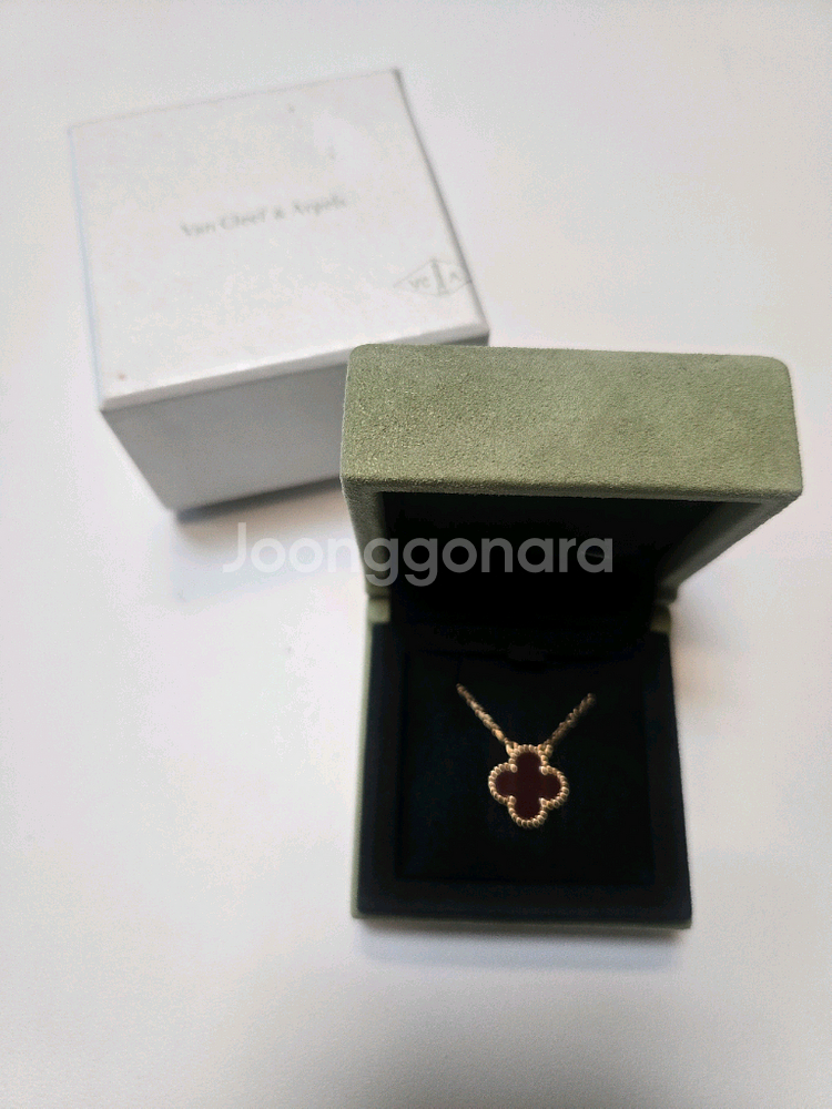 반클리프앤아펠 알함브라 목걸이 빈티지 커넬리언--1