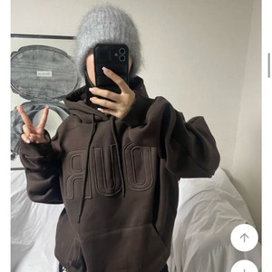 에이블리 남여공용 유니섹스 오버핏 아워 패치 기모 후드티 (새상품)