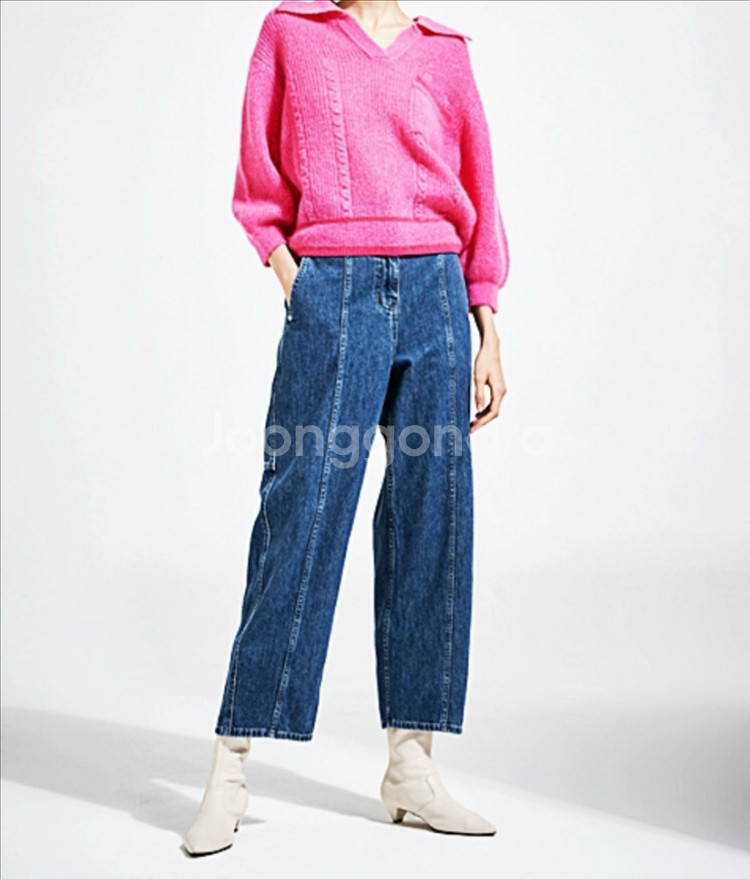 [한섬] 시스템 모헤어 블렌드 카라 니트--1