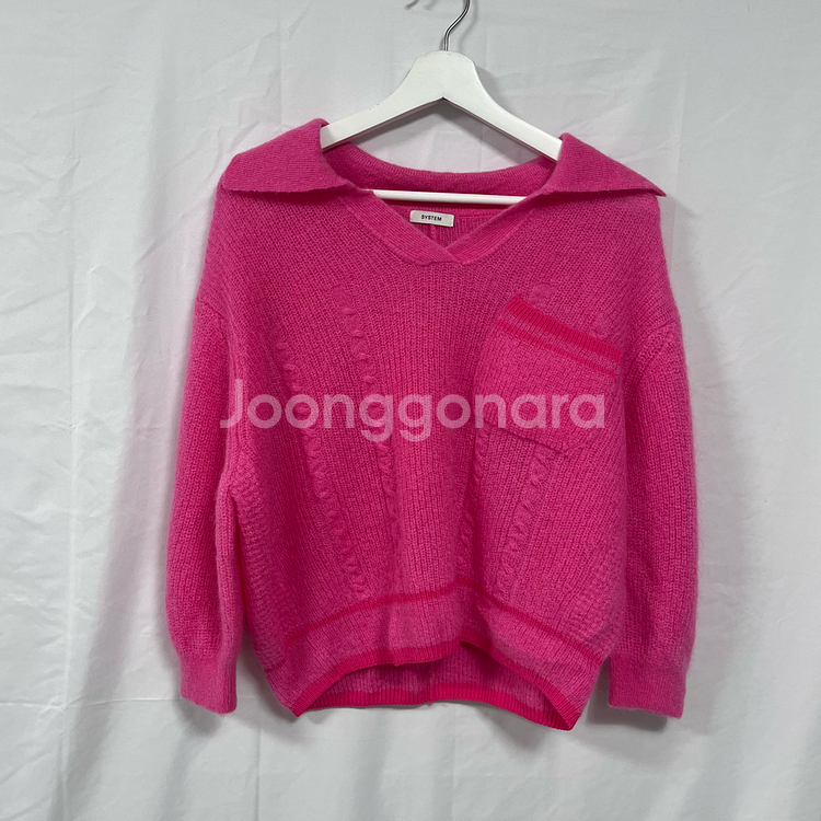 [한섬] 시스템 모헤어 블렌드 카라 니트--0