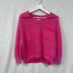 [한섬] 시스템 모헤어 블렌드 카라 니트