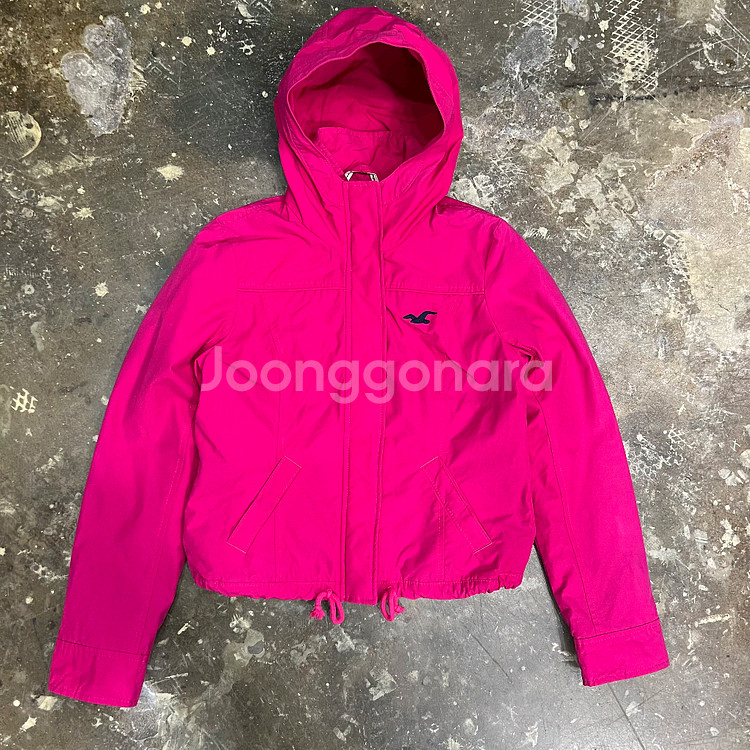 M) 홀리스터 플리스 안감 크롭 후드 자켓 점퍼 후드집업--0