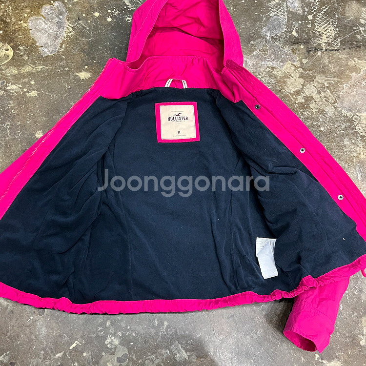 M) 홀리스터 플리스 안감 크롭 후드 자켓 점퍼 후드집업--3