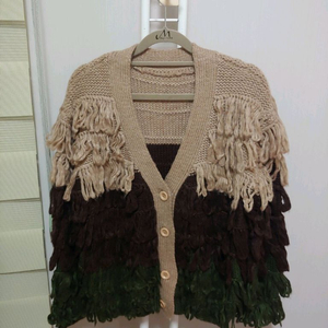 프린지 니트 가디건