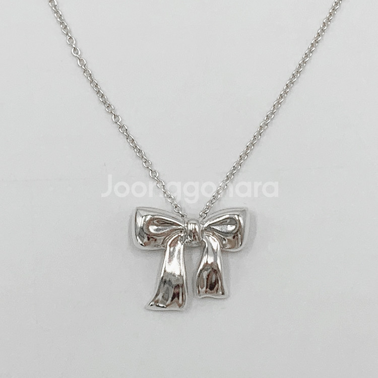 티파니 리본 펜던트 실버 목걸이 NO.107--5