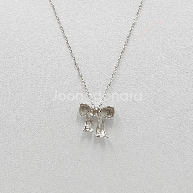 티파니 리본 펜던트 실버 목걸이 NO.107--3