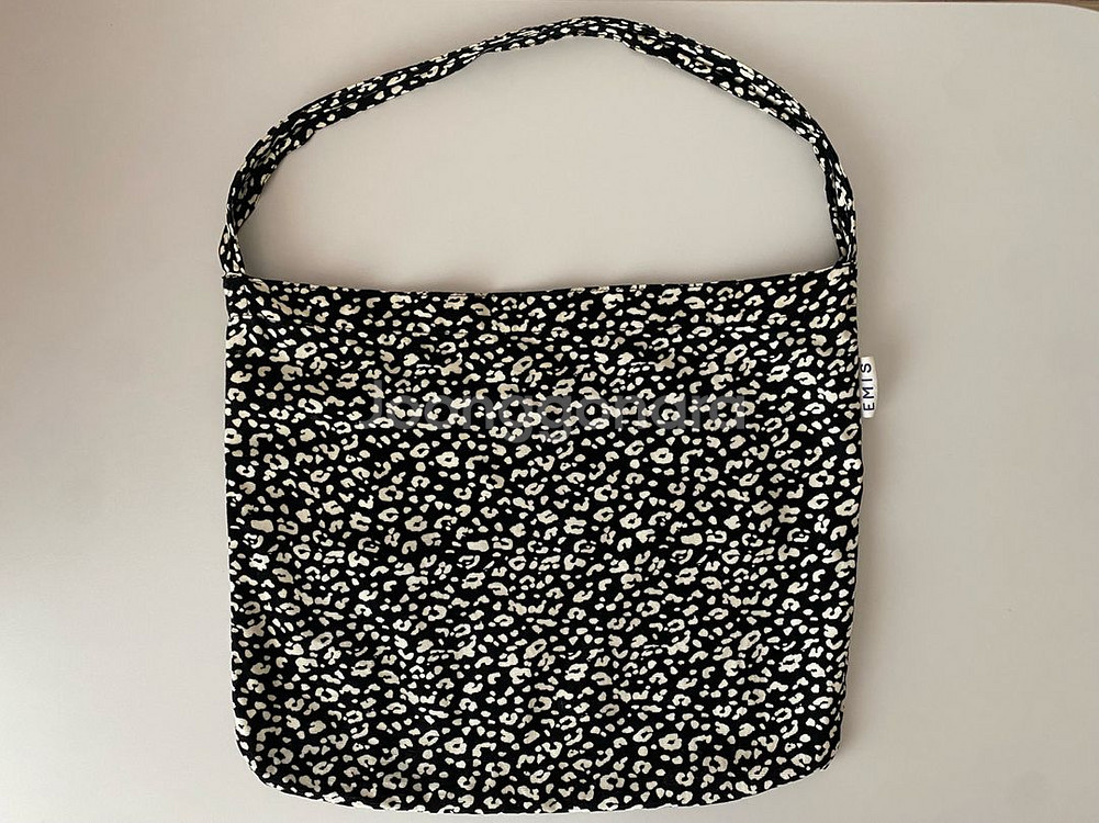 이미스 레오파드 코듀로이 에코백(블랙)--0