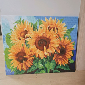 인테리어액자 보석십자수 해바라기액자 완성품 팝니다