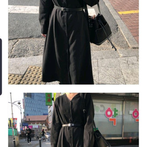 리틀블랙 로즈베이 시스터마켓 블랙 브이넥 롱원피스