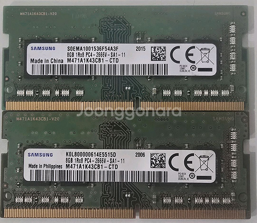 삼성 노트북램 DDR4 PC2666v 8G*2개 팝니다.--0