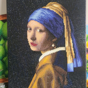 인테리어액자 보석십자수 진주귀걸이 완성품 팝니다