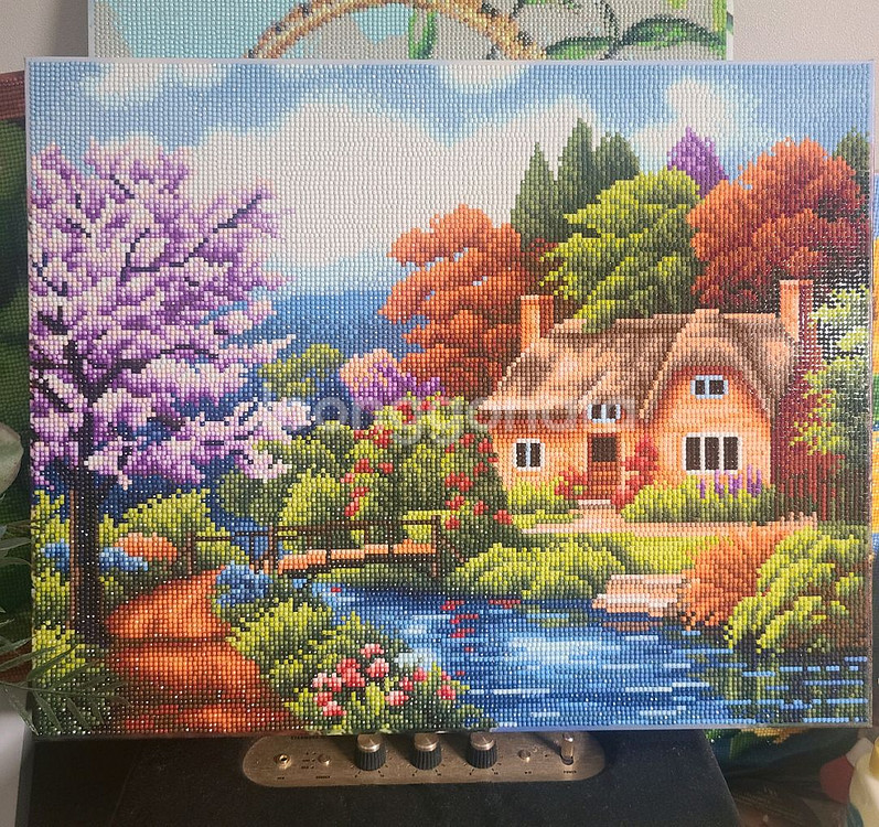 인테리어액자 보석십자수풍경액자 완성품 팝니다--0