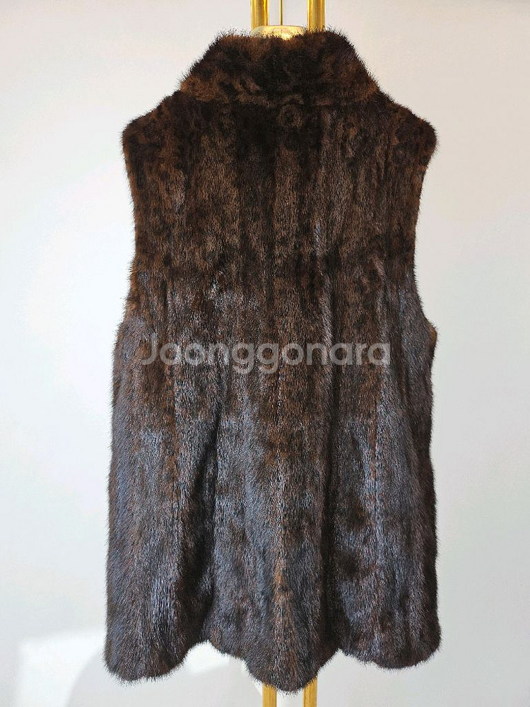 미사용급 제이밍크 브라운호피 풀스킨 밍크베스트--1