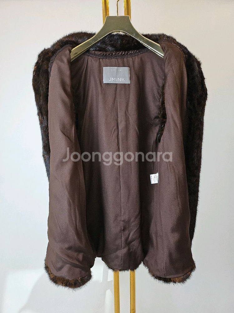 미사용급 제이밍크 브라운호피 풀스킨 밍크베스트--8