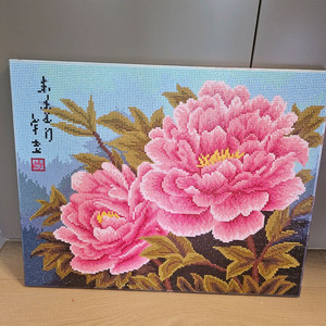 인테리어액자 보석십자수 모란액자 완성품 팝니다