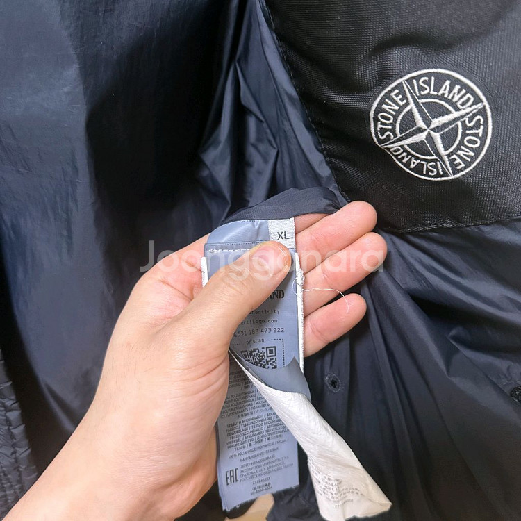 스톤아일랜드 크링클랩스 후드 숏패딩 백화점판XL사이즈--4