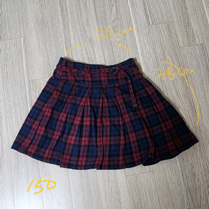 여아 체크스커트 150