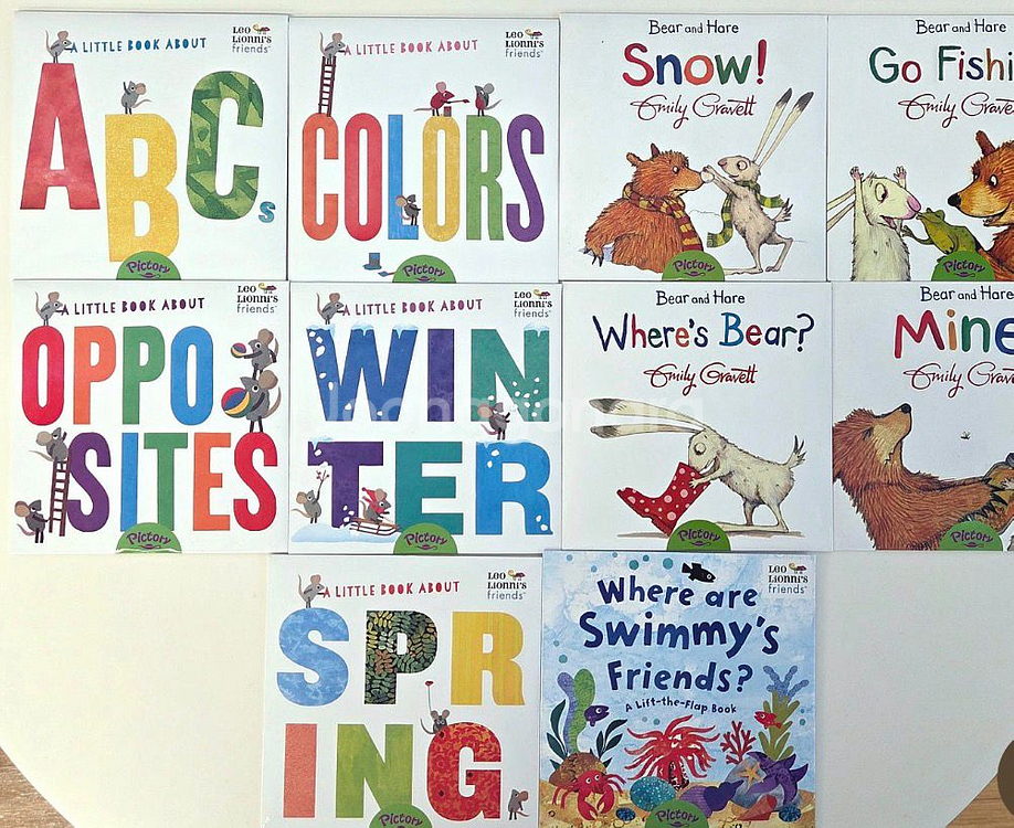 [2025년 구매] 엄마표영어 픽토리 아기 첫 영어 보드북 10권 - 레오니오니, 에밀리 그래빗--0