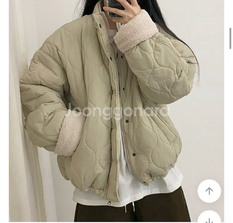 에이블리 남여공용 양털 뽀글이 오버핏 깔깔이 점퍼 (새상품))--2