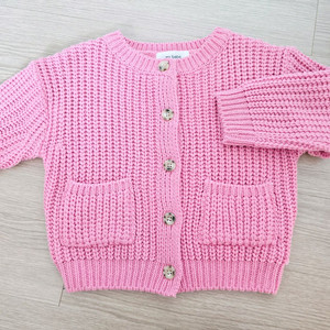 여아 핑크 하찌 가디건 XS